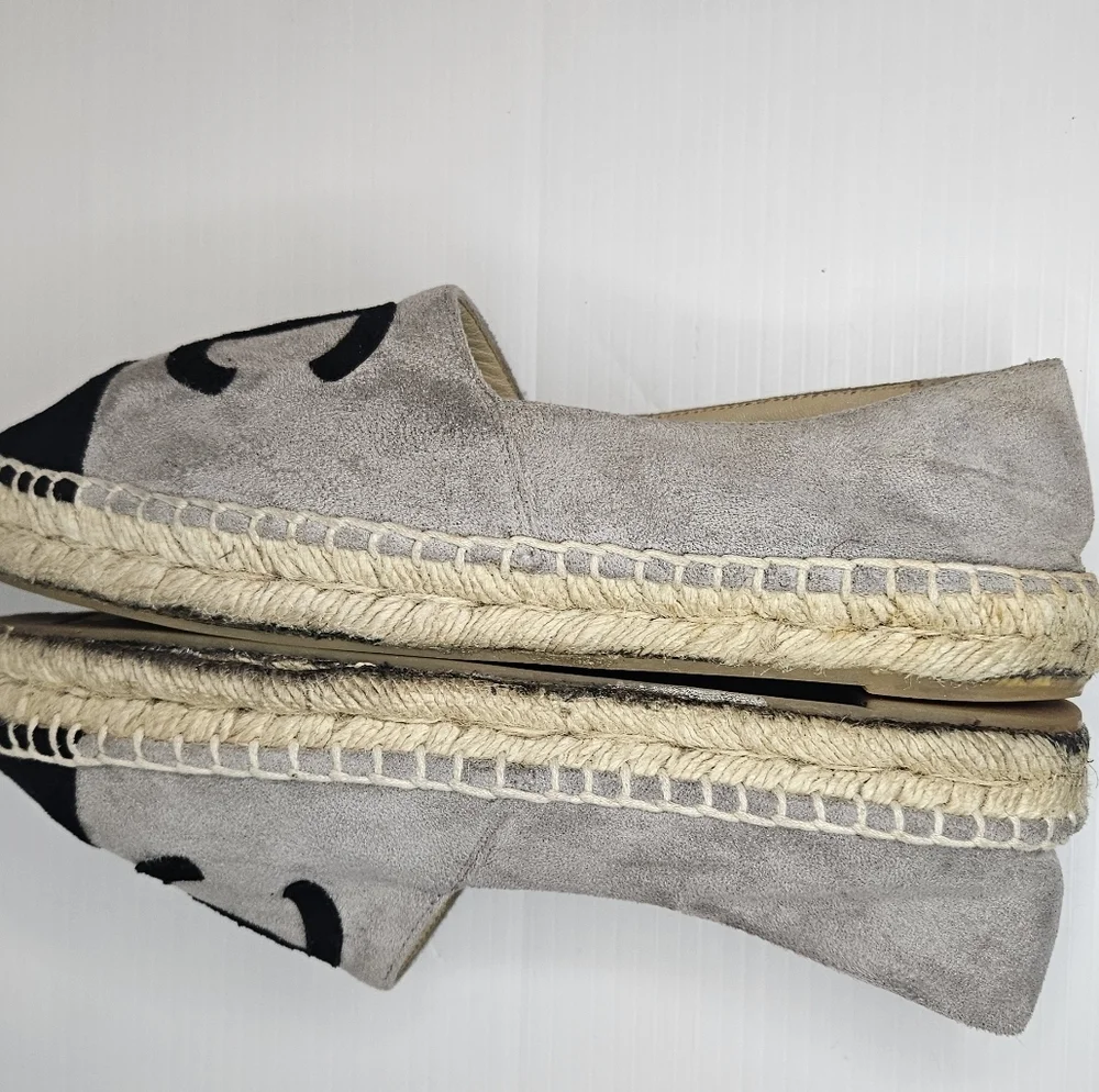 CHANEL Black and Gray Espadrilles Size 40